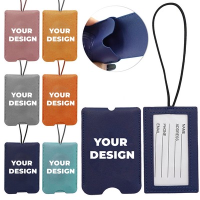 PU Leather Luggage Tag with Loop Strap