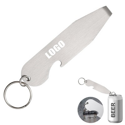 Durable 2-in-1 Bottle And Cans Opener Keychain With Key Ring