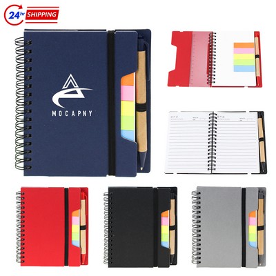 Spiral Notepad with/ Pen and Sticky Flags