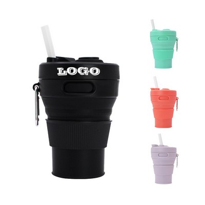 Silicone Retractable Straw Coffee Cup